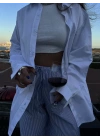 A Blok Casual Chic Gömlek-BEYAZ