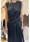 Vatkalı Saten Elbise