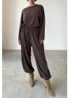 Rayon Pantolon Takım-Kahve