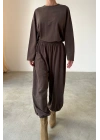 Rayon Pantolon Takım-Kahve