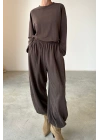 Rayon Pantolon Takım-Kahve