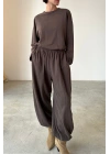 Rayon Pantolon Takım-Kahve
