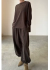 Rayon Pantolon Takım-Kahve