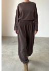 Rayon Pantolon Takım-Kahve