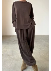 Rayon Pantolon Takım-Kahve