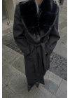 Siyah Kürklü Kaşe Kaban