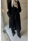 Siyah Kürklü Kaşe Kaban