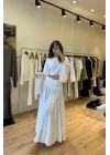 Uzun Maxi Etek Beyaz