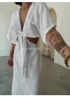 Naturel elbise - BEYAZ