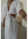Naturel elbise - BEYAZ