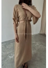 Naturel elbise - CAMEL