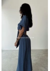 Naturel elbise - PETROL MAVİSİ
