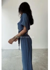 Naturel elbise - PETROL MAVİSİ