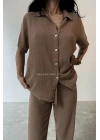 Yarım Kol Gömlek - KAHVERENGİ