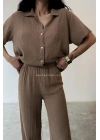 Yarım Kol Gömlek - KAHVERENGİ
