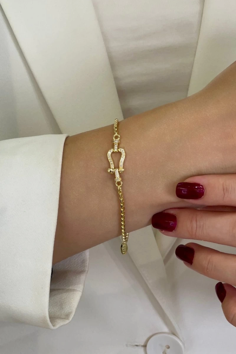 Nal Model Gold Altın Kaplama Bileklik