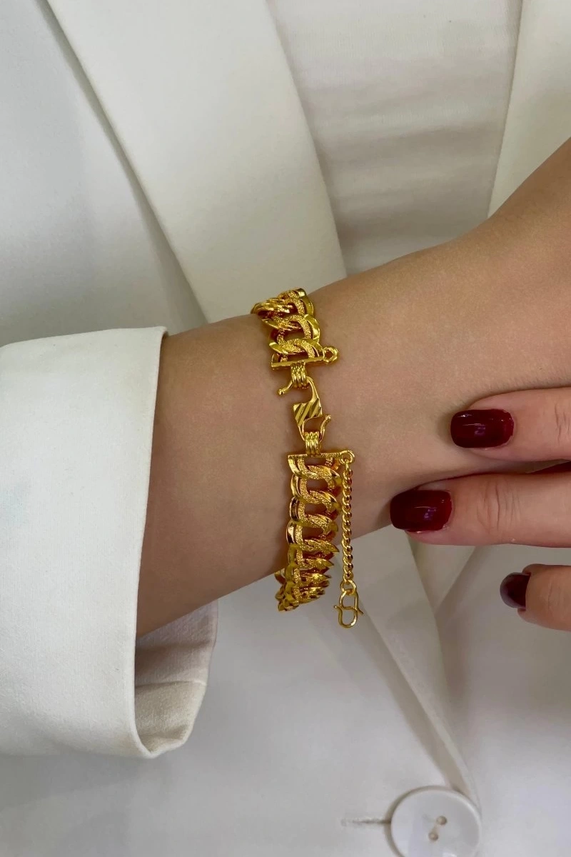 İnce Samanyolu Model Gold Altın Kaplama Bileklik