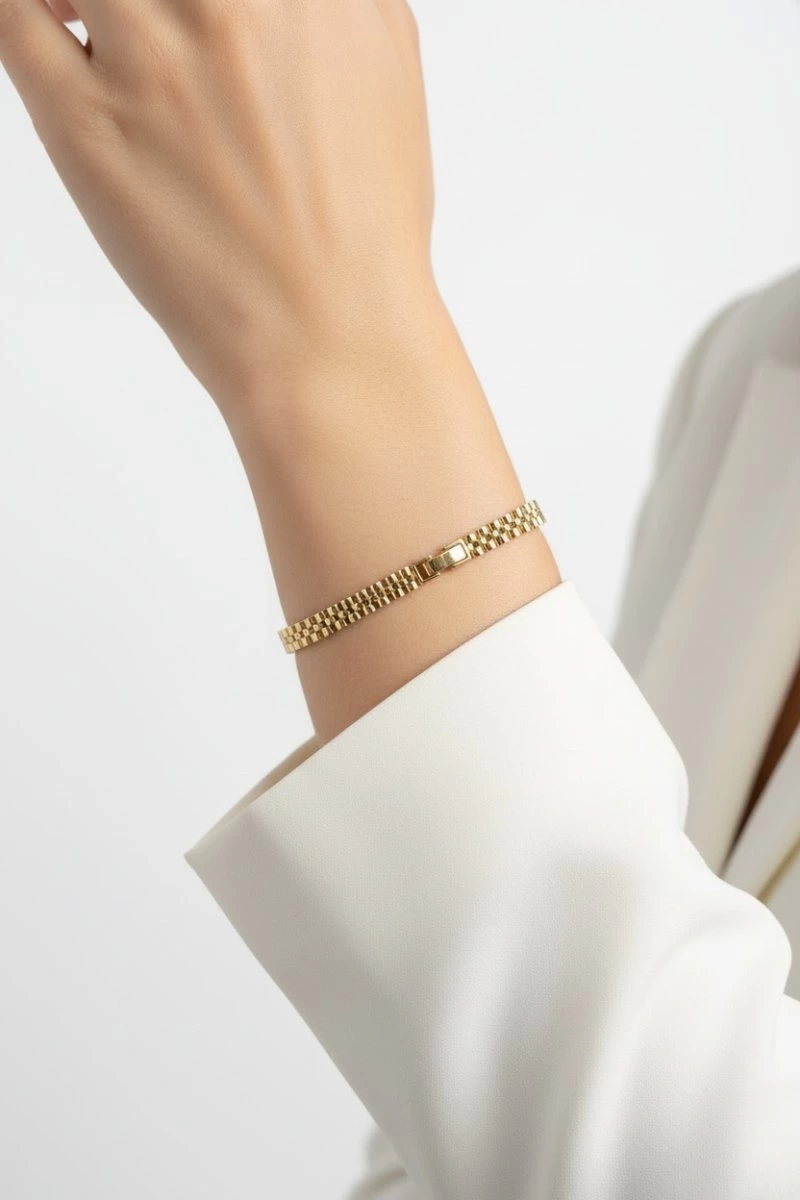 Rekson Model Kuyum Gold Altın Kaplama Bileklik