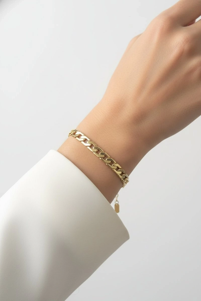 Ezik Bağlı Kuyum Model Gold Altın Kaplama Bileklik