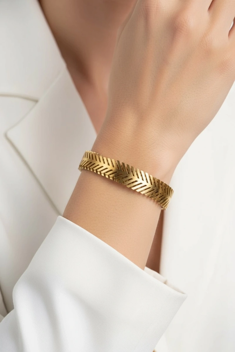 Chaac Model Gold Altın Kaplama Çelik Bileklik