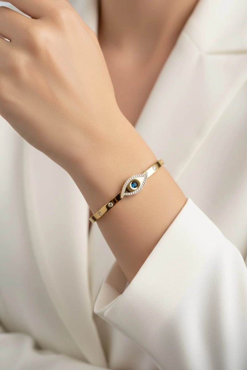 Ra nın Gözü Gold Altın Kaplama Bileklik