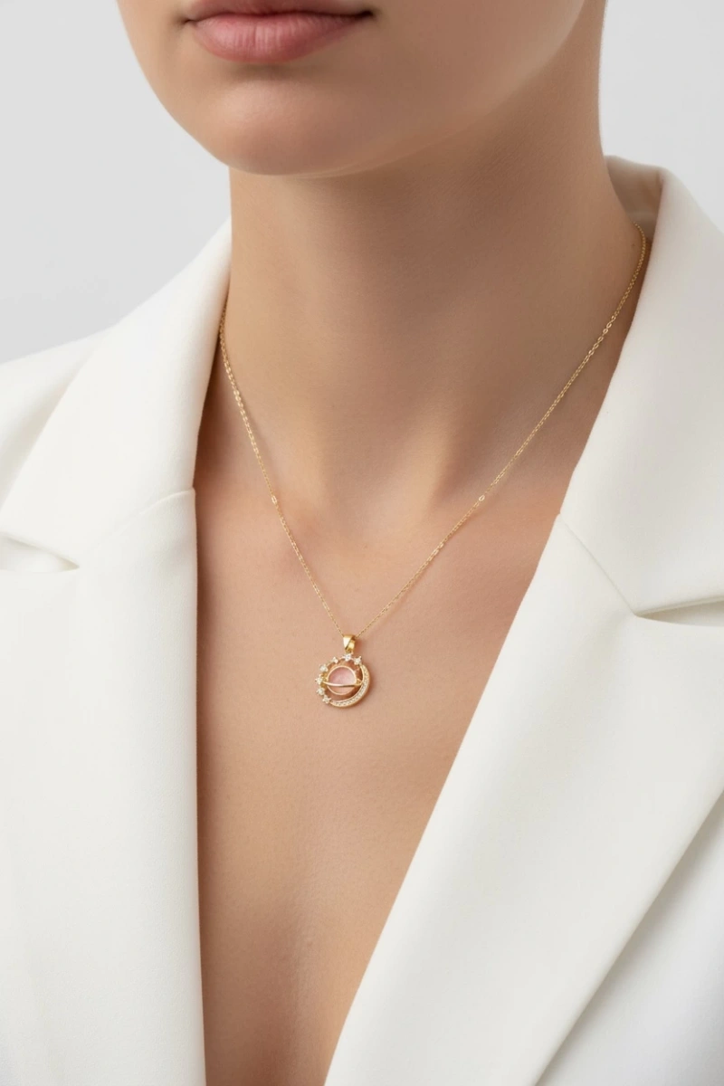 Andromeda Model Gold Altın Kaplama Kolye