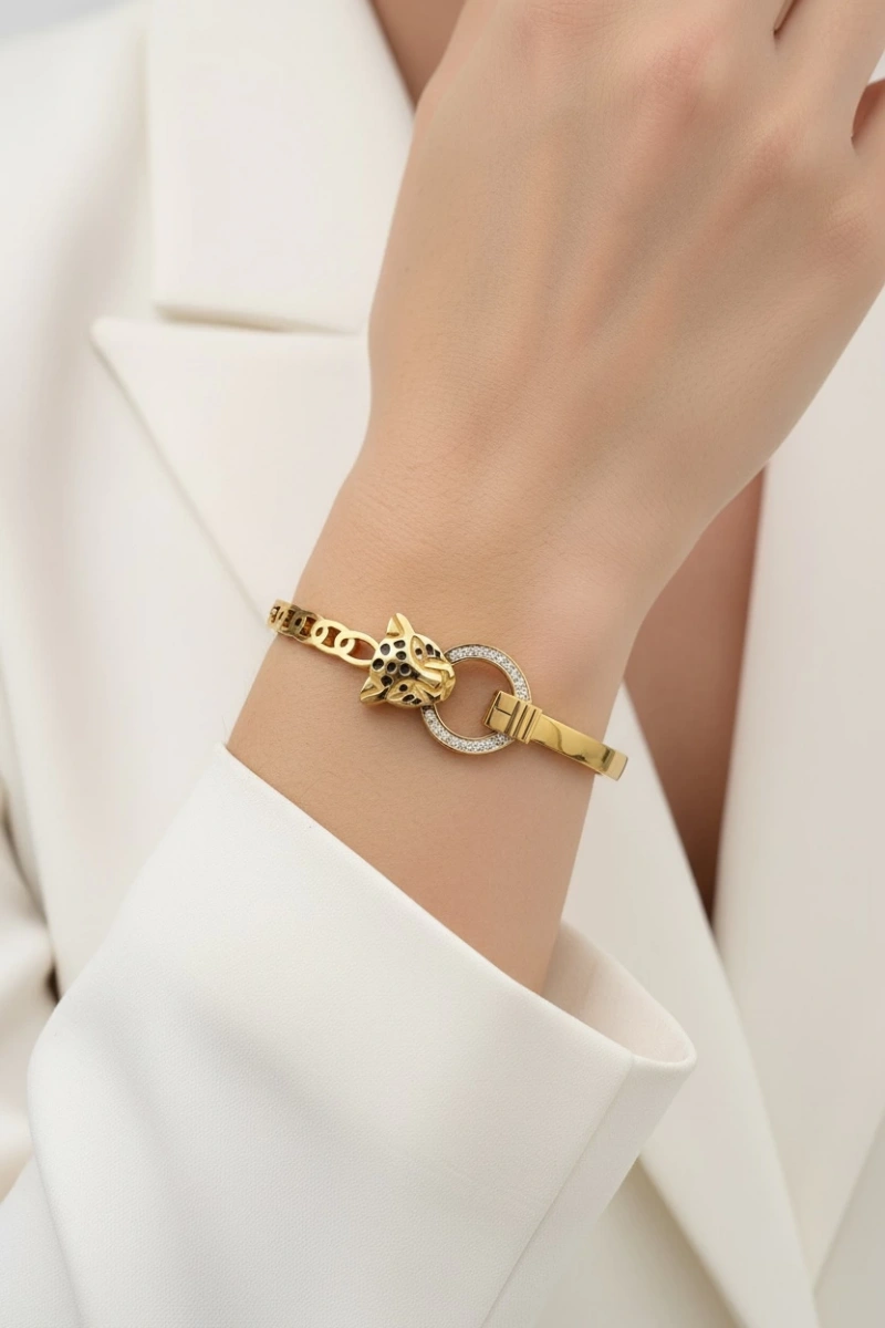 Bee Model Gold Altın Kaplama Bileklik