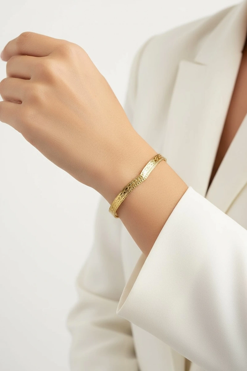 Janus Model Gold Altın Kaplama Bileklik