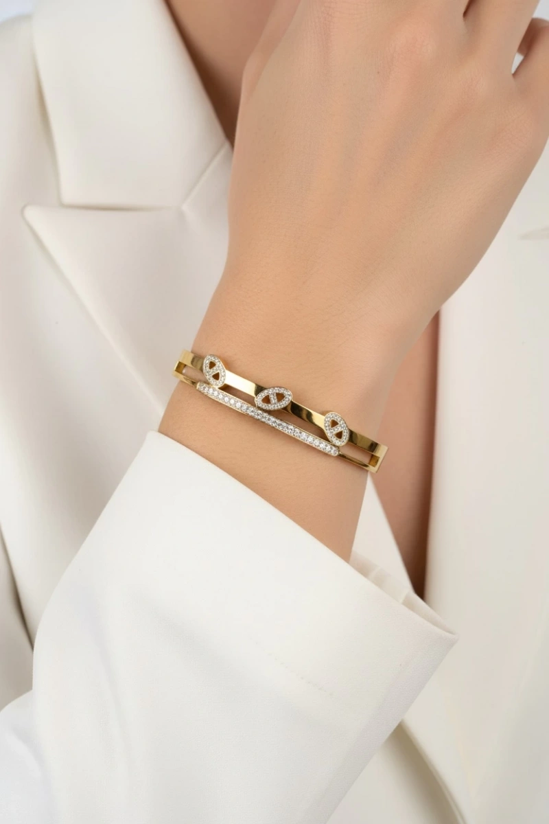 Diana Model Gold Altın Kaplama Bileklik
