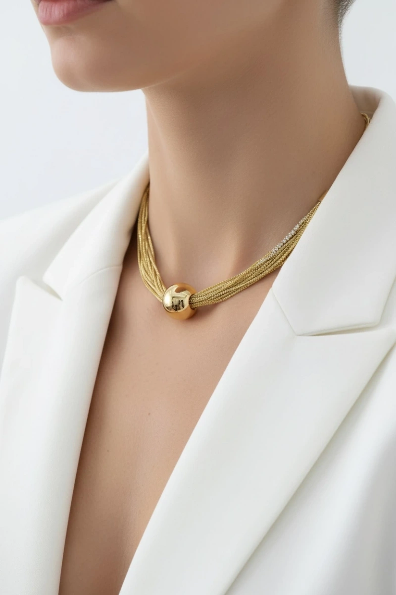 Firavun Model Gold Altın Kaplama Kolye