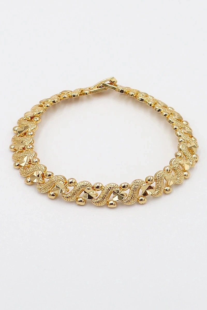 Sarmaşık Model Dorika Detay Gold Altın Kaplama Bileklik