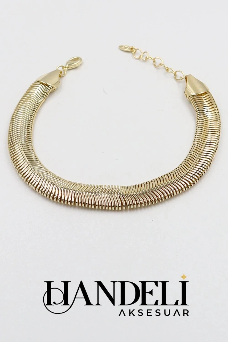 Kalın İtalyan Model  Altın Kaplama Bileklik