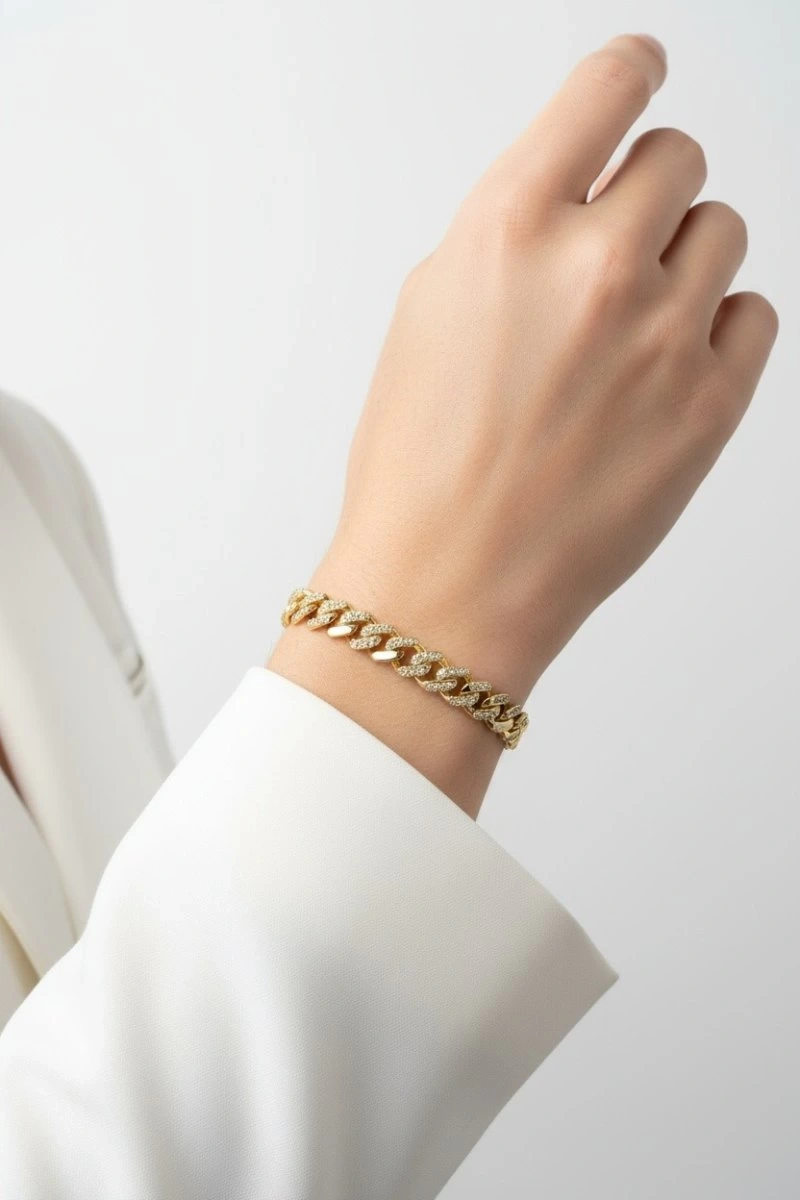 Liva Model Gold Altın Kaplama Gurmet Bileklik