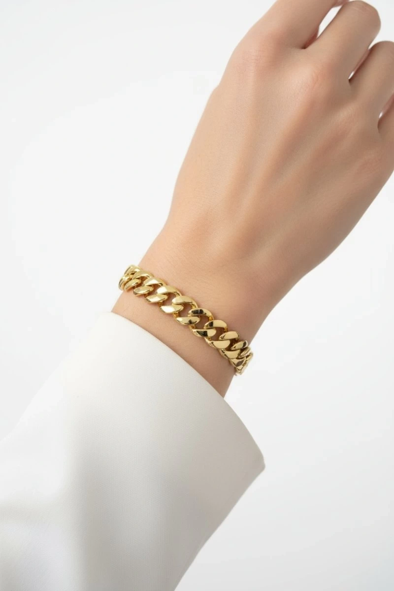 Alora Model Gold Altın Kaplama Gurmet Bileklik