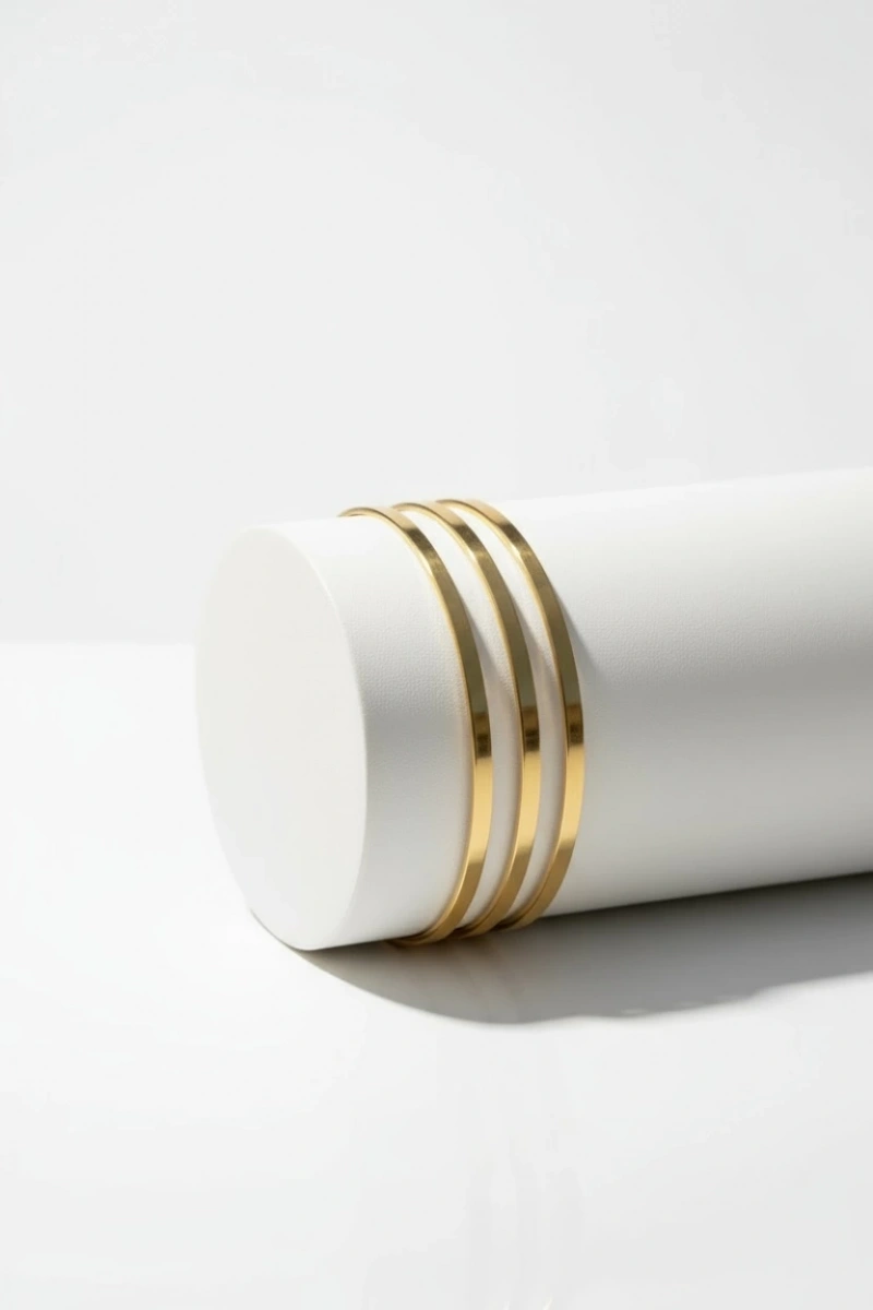 Ajda Model Kesme Gold Altın Kaplama Çelik Bileklik