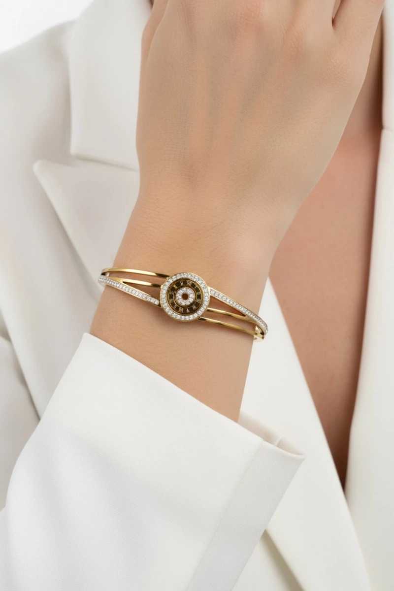 Oroperi İnce Model Gold Altın Kaplama Bileklik