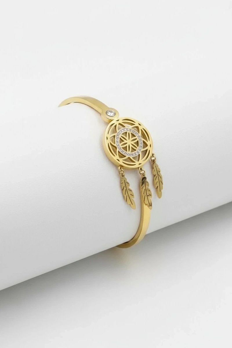 Düş Kapanı Model Gold Altın Kaplama Bileklik