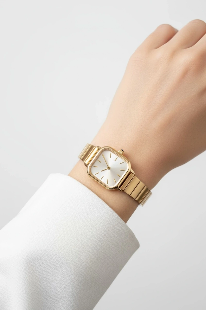 Rodeo Model Gold İçi Beyaz Detay Kadın Kol Saati