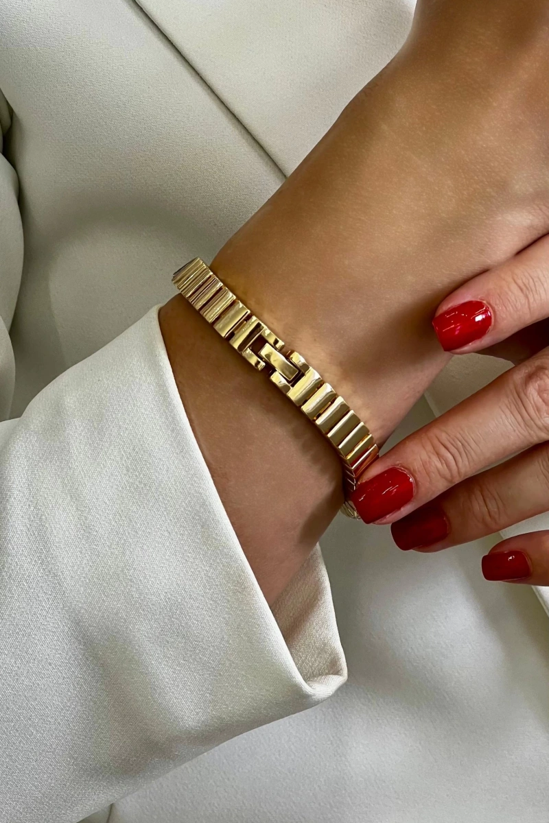 Baget Taş Model Pembe İçi Pembe Kadın Kol Saati