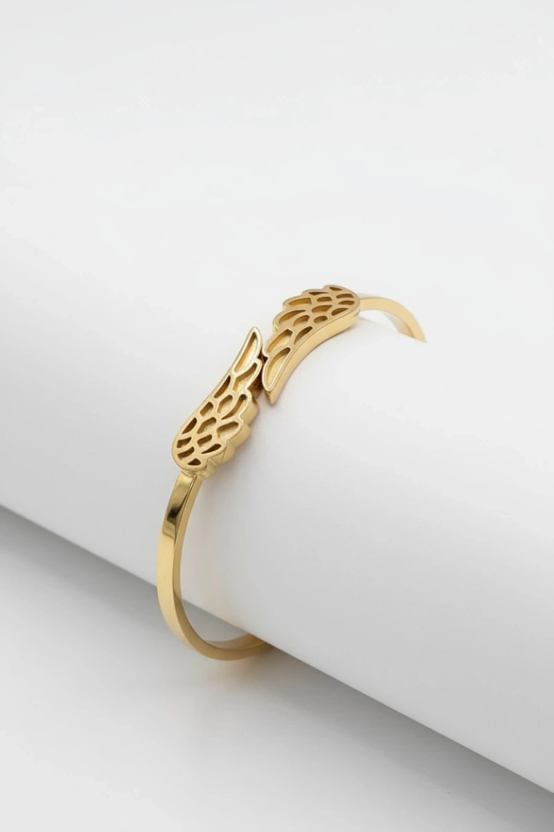 Melek Kanadı Model Gold Altın Kaplama Bileklik
