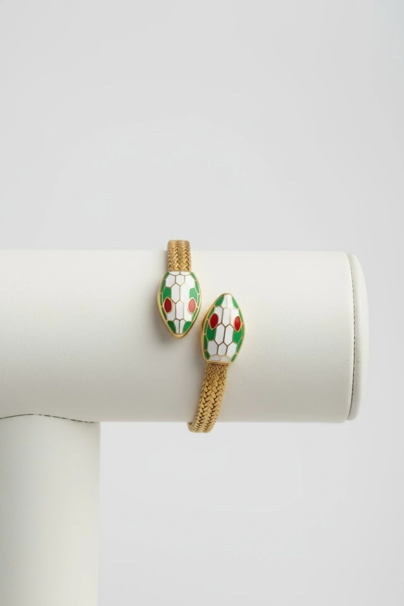 B Model Sarma Renkli Yılan Gold Altın Kaplama Bileklik