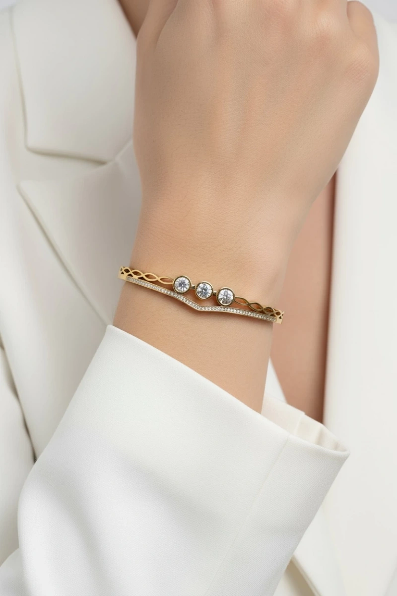 Işık Model Gold Altın Kaplama Bileklik