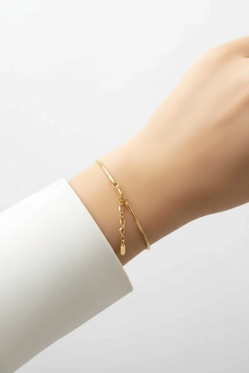 Yay Model Mavi Taş Detay Kaplumbağa Model Gold Altın Kaplama Bileklik