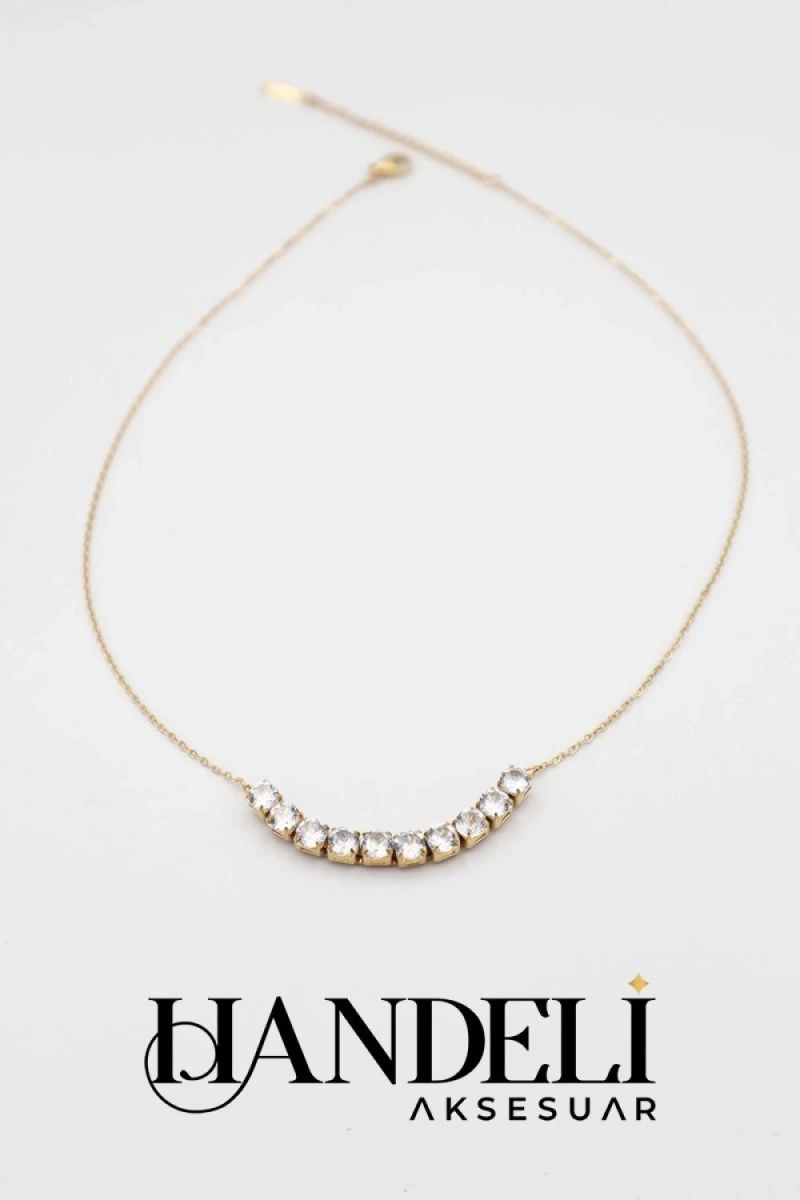 Düz Zincir Baget Model Gold Altın Kaplama Kolye