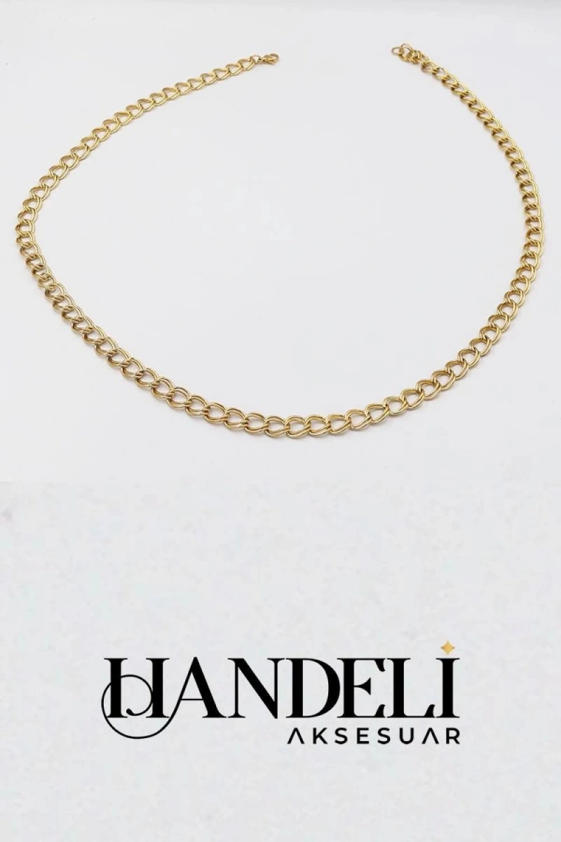 Samanyolu Model Gold Altın Kaplama Çelik Kolye