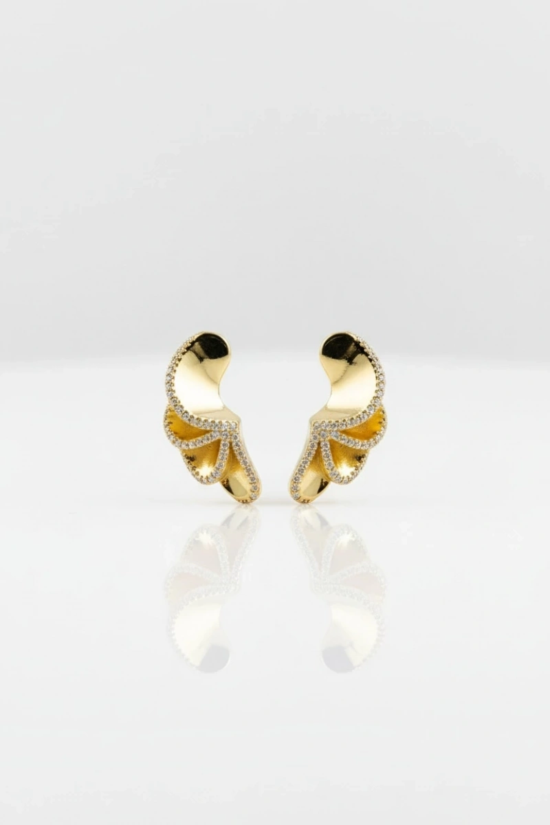 Aurela Model Gold Altın Kaplama Küpe