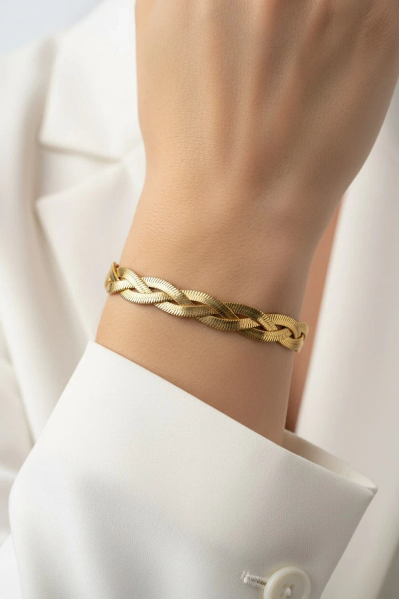 Sarma İtalyan Zincir Model Gold Altın Kaplama Bileklik