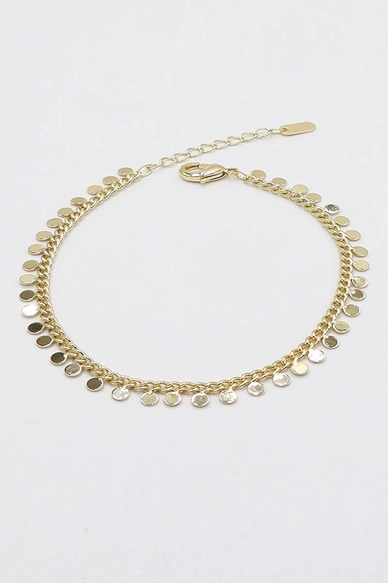 Sıra Pul Detay Gold Altın Kaplama Bileklik