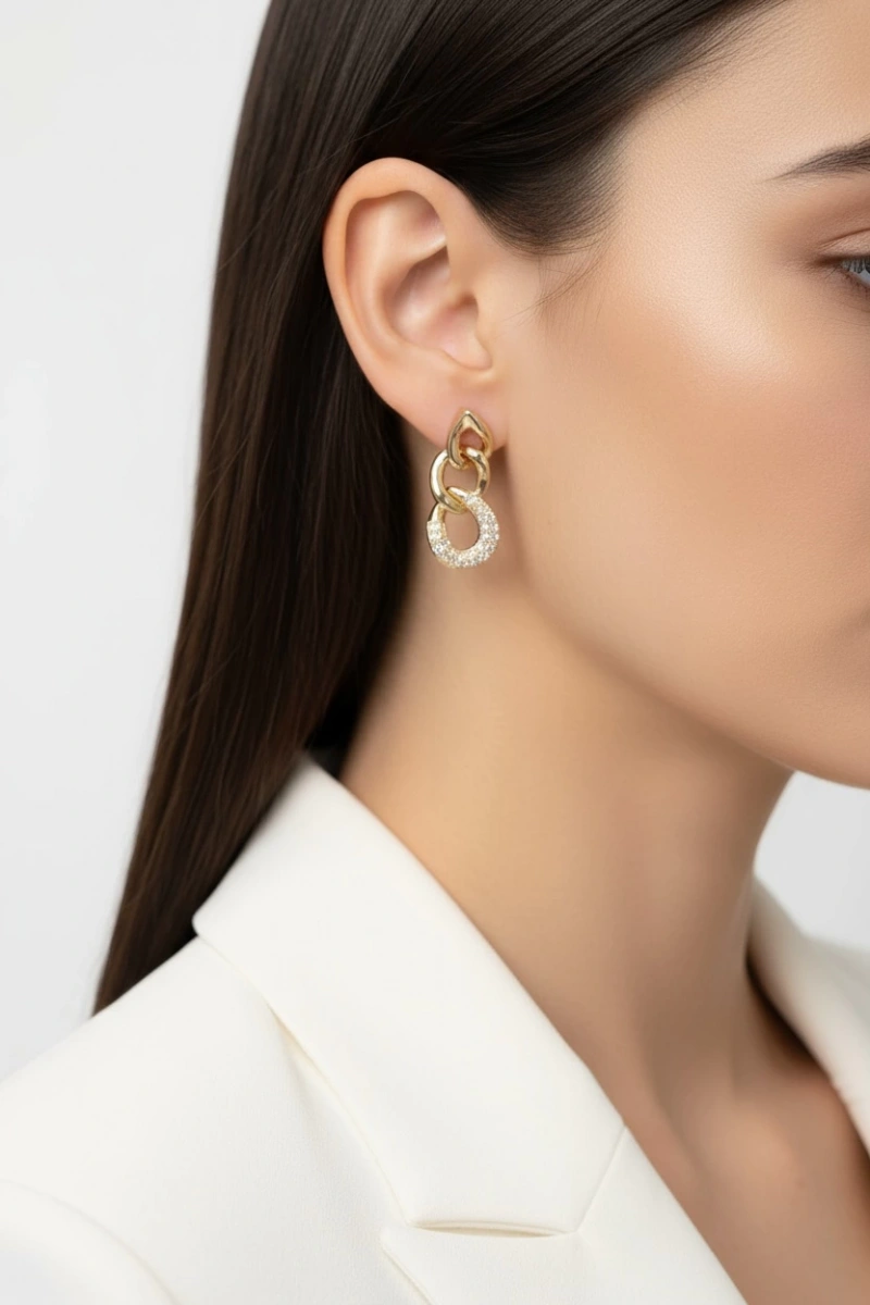 Mergen Model Gold Vip Küpe