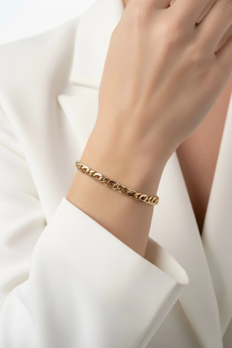 Dağınık Desen Gold Altın Kaplama Bileklik